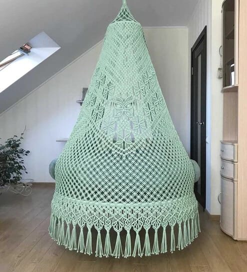 Sea Green Macrame Swing - Leechoo